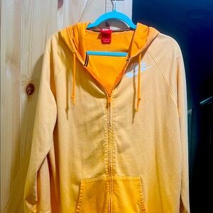 Nike Vibrant Orange Hoodie with White Logo size large